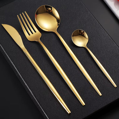 Matte Gold Silverware Set - 18/10 Stainless Steel Flatware