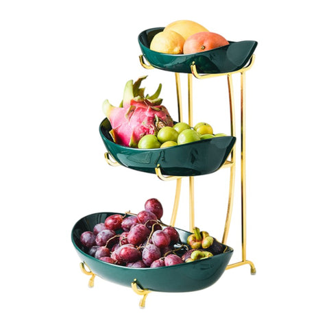 Ceramic Serving Bowls with Metal Stand