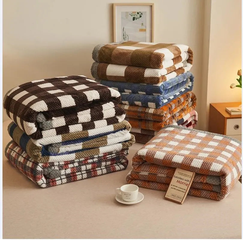 KINOKAWA PLAID PLUSH BLANKET