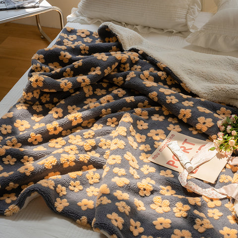 Floral Jacquard Warm Winter Blanket