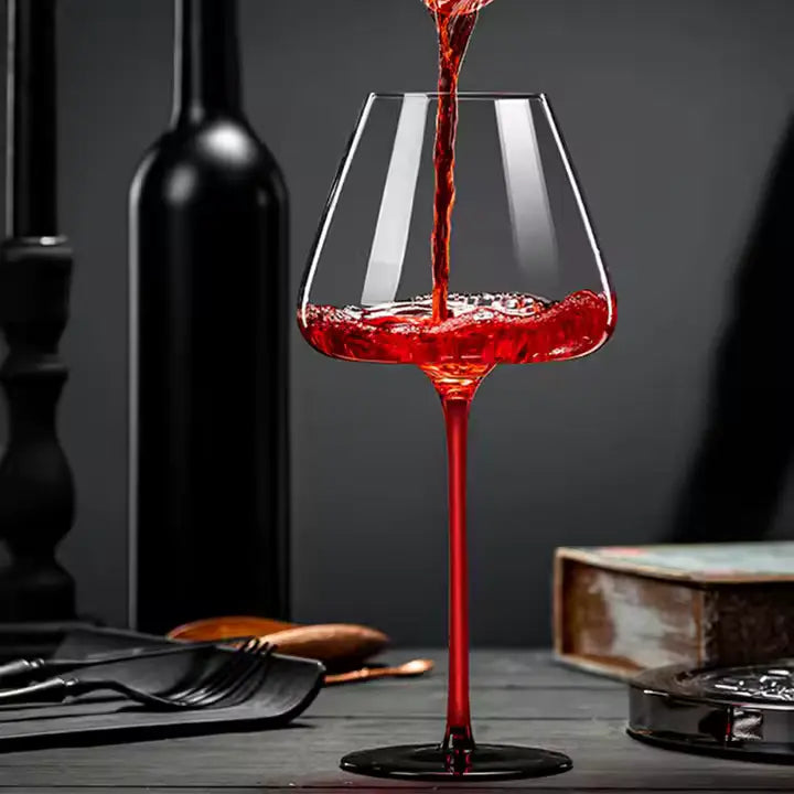 RUBY STEM BURGUNDY WINE GLASS