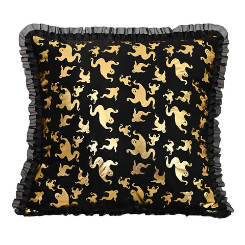Halloween Ghost & Bat Motifs Decorative Pillow