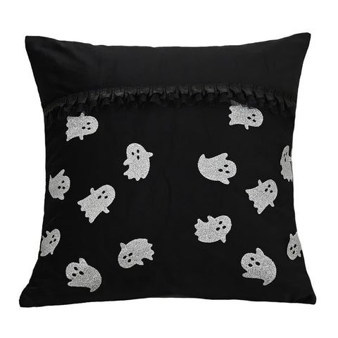 Halloween Ghost & Bat Motifs Decorative Pillow