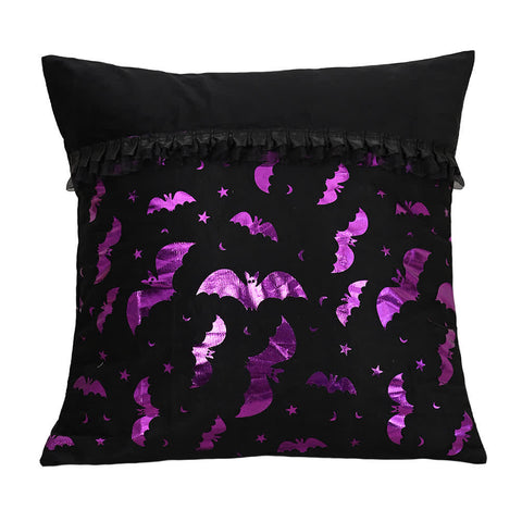 Halloween Ghost & Bat Motifs Decorative Pillow