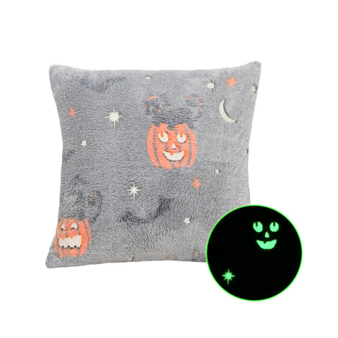 Glowing Spooky Flannel Throw Pillow