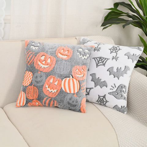 Glowing Spooky Flannel Throw Pillow