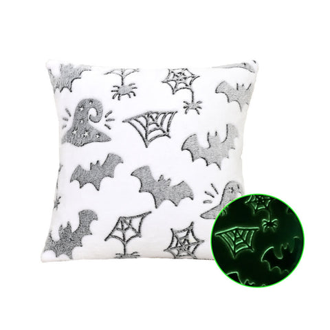 Glowing Spooky Flannel Throw Pillow