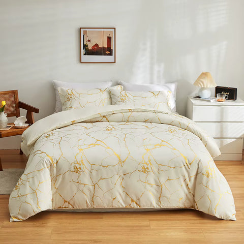 Marble Duvet Cover Set - Soft, Modern & Washable