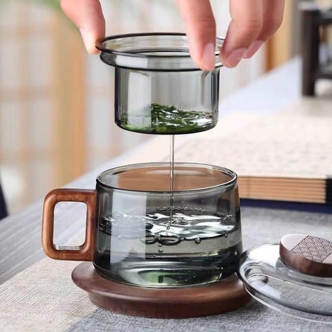 Borosilicate Glass Tea Infuser Mug