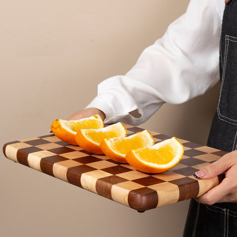 Wooden Cutting Board - Chess Pattern
