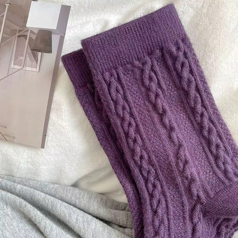 Dahlia Floral Wool Socks