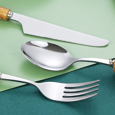 Takumi Bamboo Handle Cutlery Set - High Quality & Non Toxic Stainless Steel