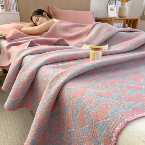 Love Print Pure Cotton Muslin Quilt 0