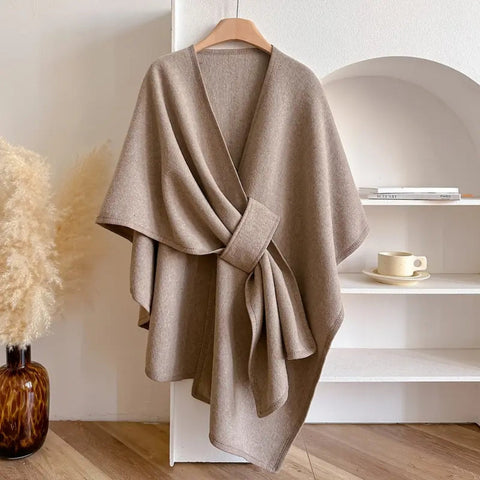 Women's Windproof Poncho Shawl