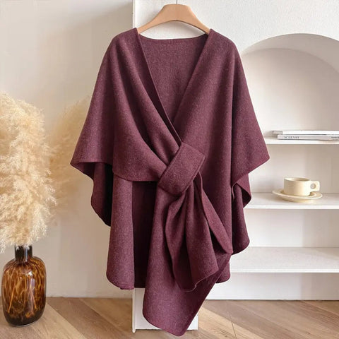 Women's Windproof Poncho Shawl