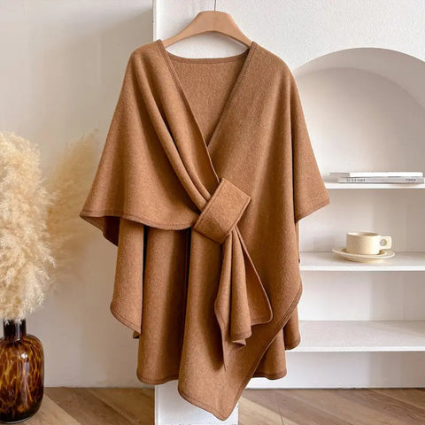 Women's Windproof Poncho Shawl