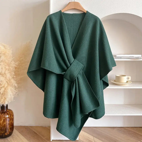 Women's Windproof Poncho Shawl