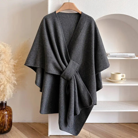 Women's Windproof Poncho Shawl