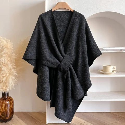 Women's Windproof Poncho Shawl