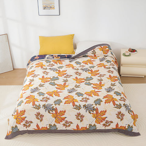 Maple Leaf Cotton Gauze Lightweight Blanket
