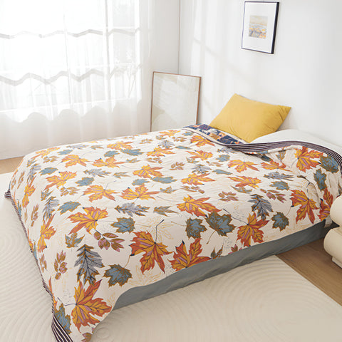 Maple Leaf Cotton Gauze Lightweight Blanket