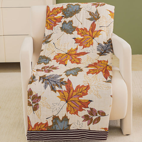 Maple Leaf Cotton Gauze Lightweight Blanket