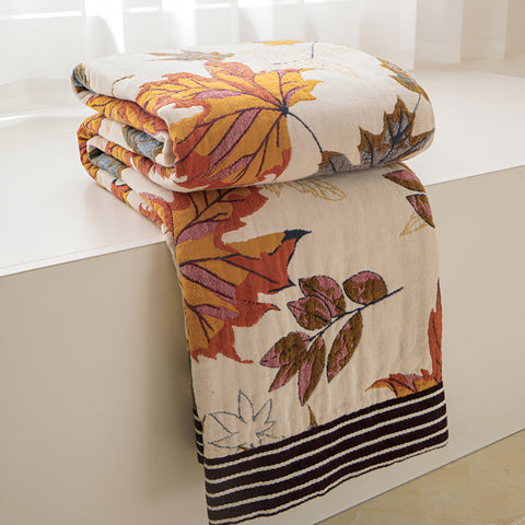 Maple Leaf Cotton Gauze Lightweight Blanket