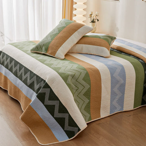 Modern Zigzag & Line Cotton Quilted Bedding 2