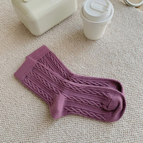 Dahlia Floral Wool Socks