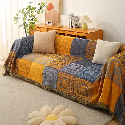 Couch & Sofa Cover - Cotton Patchwork Blanket