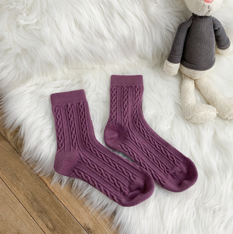 Dahlia Floral Wool Socks