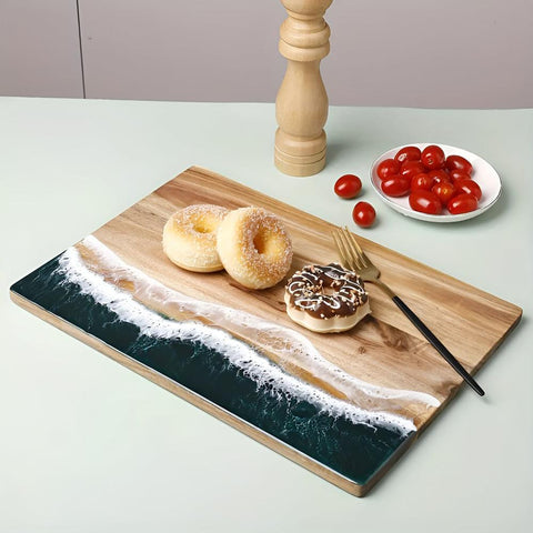 Ocean Wave Acacia Resin Cutting Board