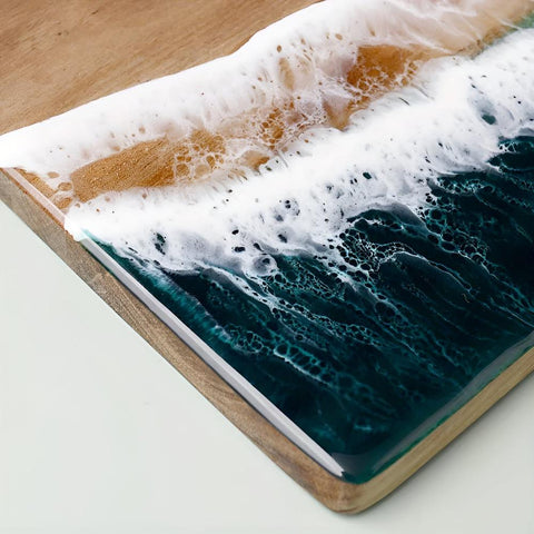 Ocean Wave Acacia Resin Cutting Board