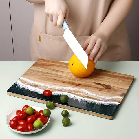 Ocean Wave Acacia Resin Cutting Board