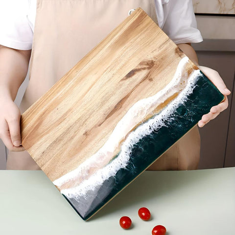 Ocean Wave Acacia Resin Cutting Board