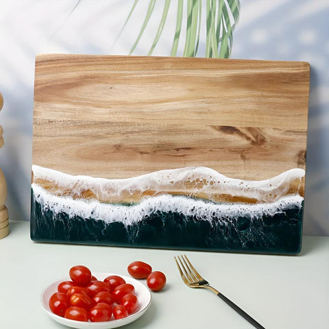 Ocean Wave Acacia Resin Cutting Board