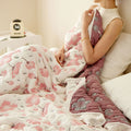 Peach Blossom Bamboo Fiber Soft Quilt 3