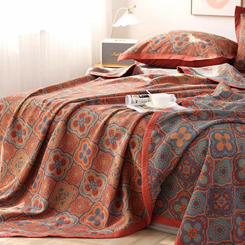 Petal Flower Pattern Cotton Reversible Quilt 2