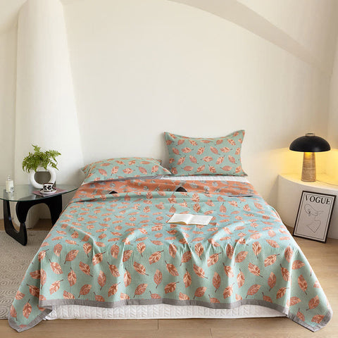 Pure Cotton Elegant Leaf Gauze Quilt 1