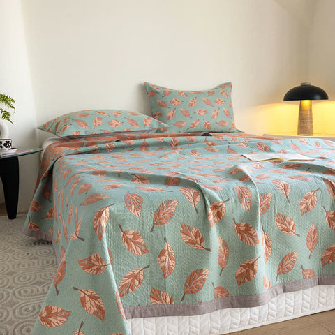 Pure Cotton Elegant Leaf Gauze Quilt 3