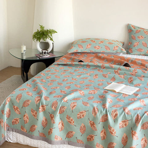 Pure Cotton Elegant Leaf Gauze Quilt 4