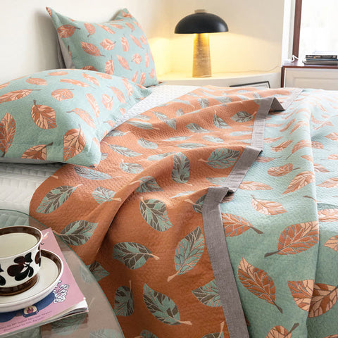 Pure Cotton Elegant Leaf Gauze Quilt 5