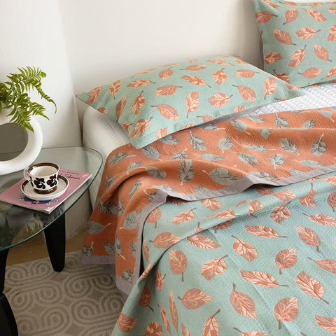 Pure Cotton Elegant Leaf Gauze Quilt 6