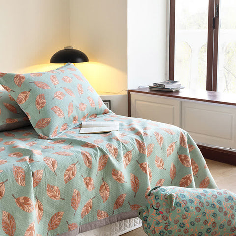 Pure Cotton Elegant Leaf Gauze Quilt 7
