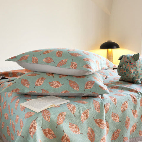 Pure Cotton Elegant Leaf Gauze Quilt 8