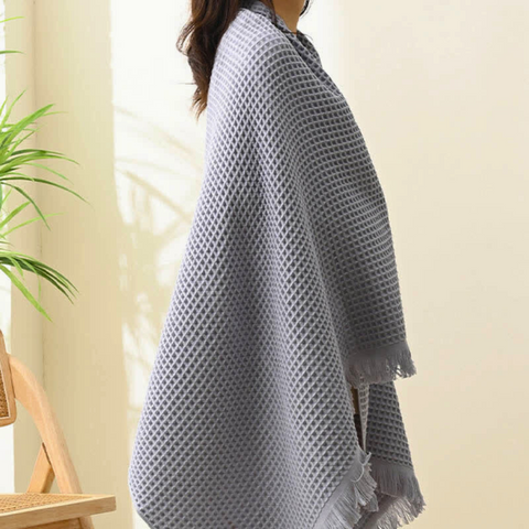 Pure Cotton Waffle Shawl Bath Towel 3