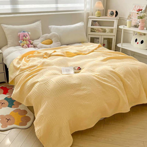 Pure Cotton Waffle Texture Lightweight Quilt 0