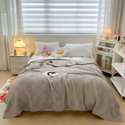 Pure Cotton Waffle Texture Lightweight Quilt 9