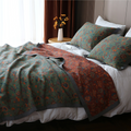 Retro Flower Pure Cotton Reversible Quilt 3