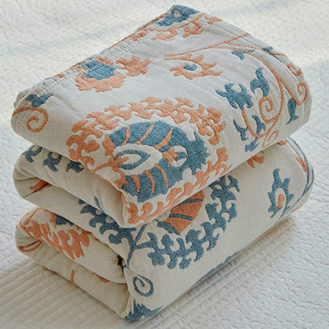 Reversible Cotton Quilt Colorful Flower Print 2